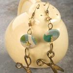 #236
Vintage buttons and brass scissors earrings
