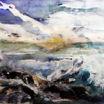 "Ocean Sunset"  28x22"
watercolor